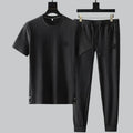 Pleated Texture Top and Jogger Lounge Set for Men | Relaxed Wear