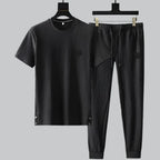 Pleated Texture Top and Jogger Lounge Set for Men | Relaxed Wear