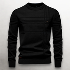 Men’s Knit Cotton Sweater with Textured Pattern