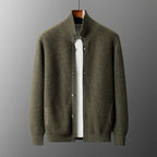 Cashmere High Collar Button Cardigan for Men | Business and Winter Wear