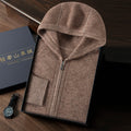 Cashmere Zip Up Hooded Cardigan for Men | Autumn and Winter Layering