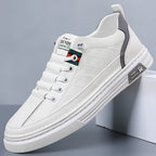Quilted Faux Leather Low Top Sneakers for Men | Smart Casual Wear