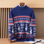 Nordic Pattern Pure Wool Sweater for Men | Winter Wear