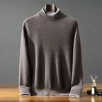 Baby Cashmere Ribbed Mock Neck Sweater for Men | Autumn and Winter Layering