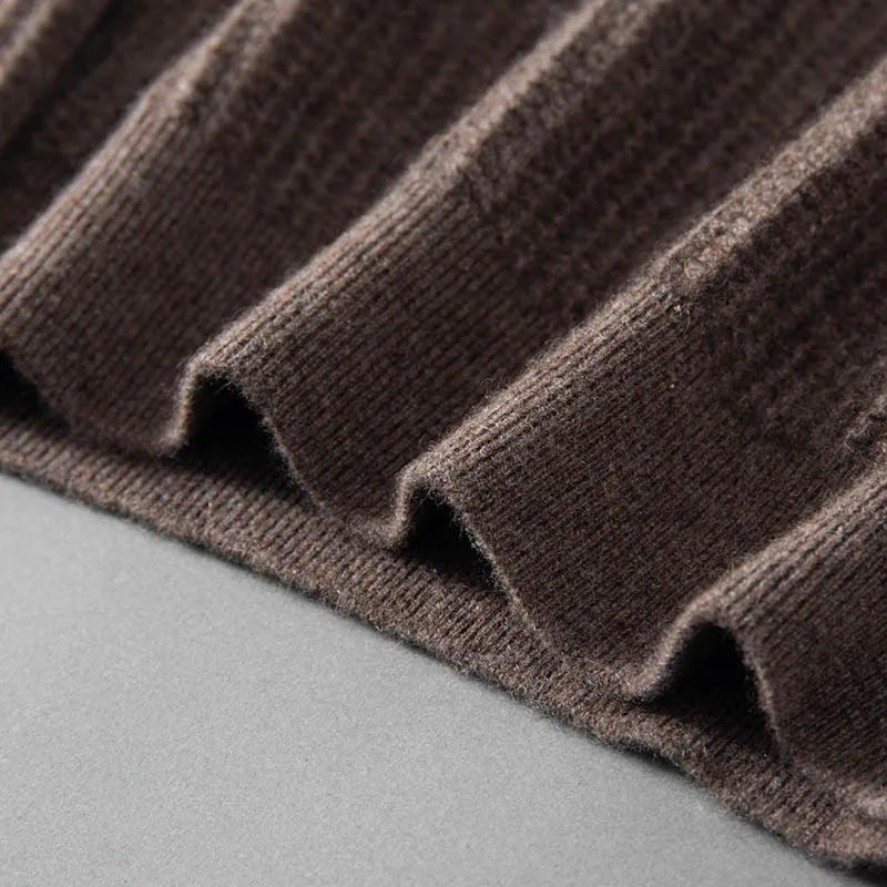 Baby Cashmere Ribbed Mock Neck Sweater for Men | Autumn and Winter Layering
