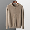 Merino Wool Hooded Knit Cardigan Jacket for Men | Cold Weather Layering