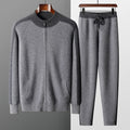 Cashmere Knit Zip Up Cardigan and Trouser Set for Men | Winter Wear