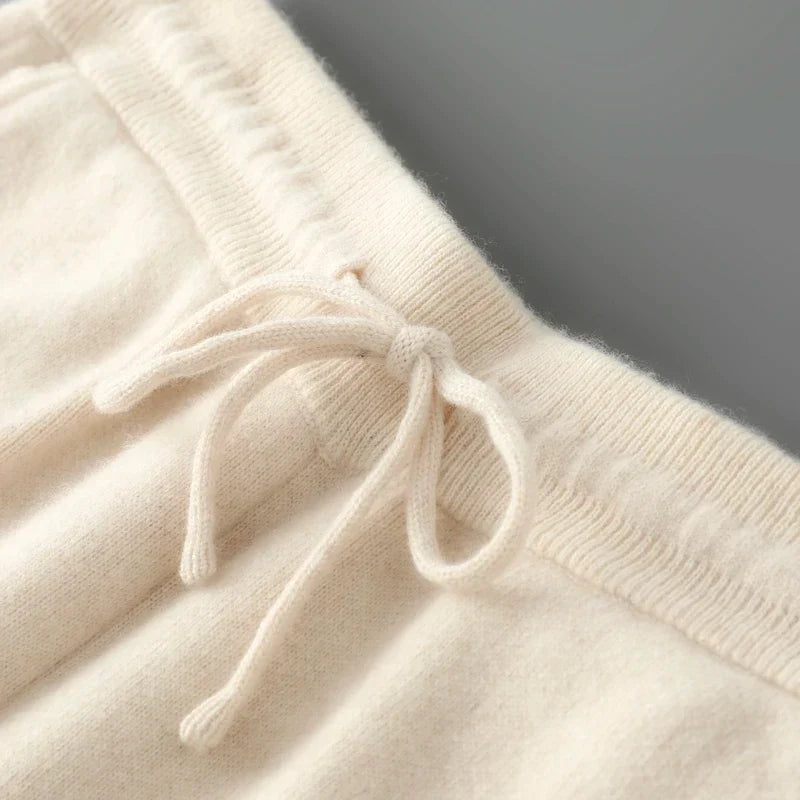 Merino Wool Knit Tapered Joggers for Men | Winter Loungewear