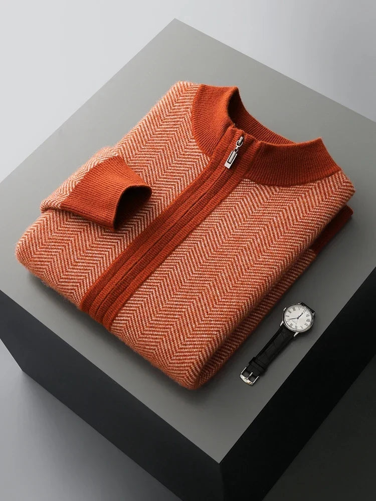 Merino Wool Cardigan and Straight Leg Trouser Set for Men | Autumn and Winter Wear