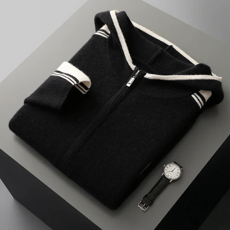 Merino Wool Hoodie and Straight Leg Trouser Tracksuit Set for Men | Winter Wear