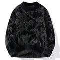 Jacquard Pattern Knit Round Neck Sweater for Men | Winter Wear
