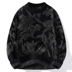 Jacquard Pattern Knit Round Neck Sweater for Men | Winter Wear