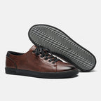 Premium Leather Low Top Lace Up Sneakers for Men | Urban Wear