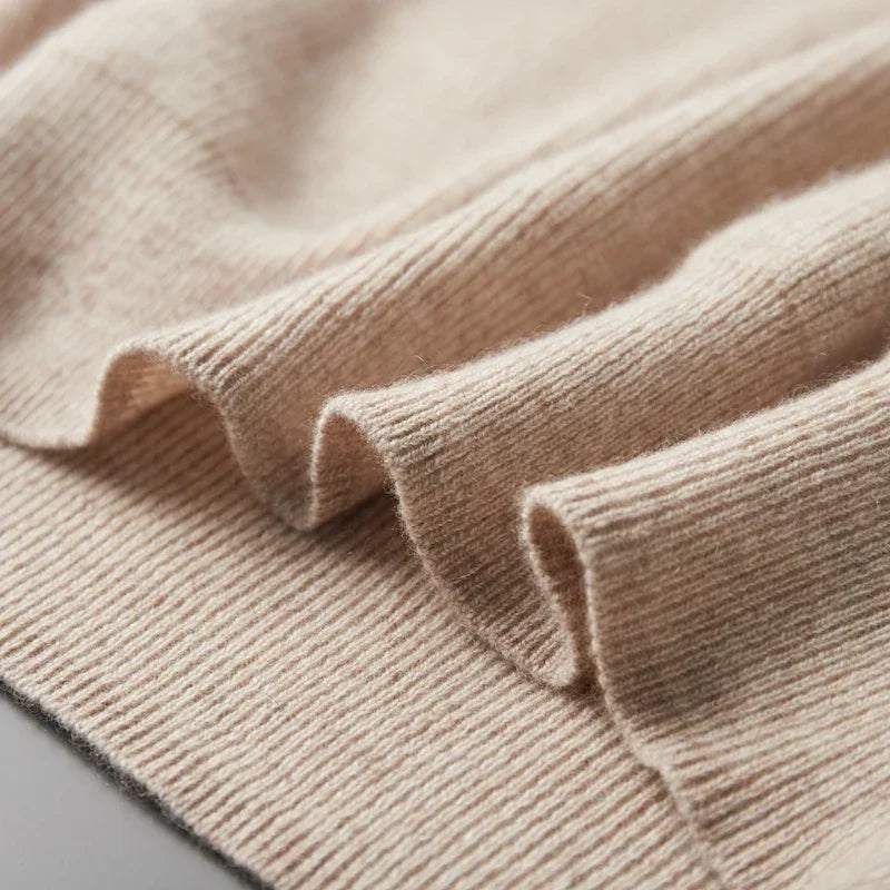 Pure Cashmere Collared Knit Sweater for Men | Business Casual Wear