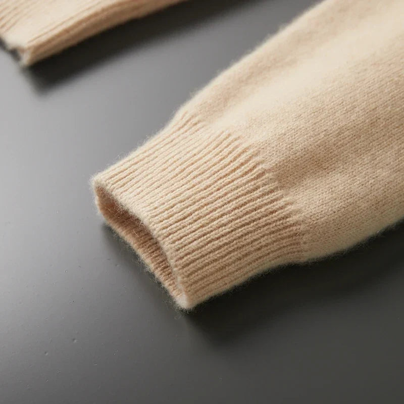 Pure Cashmere Knit Hooded Pullover for Men | Autumn and Winter Wear