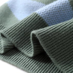 Contrast Geometric Pattern Merino Wool Sweater for Men | Autumn and Winter Wear