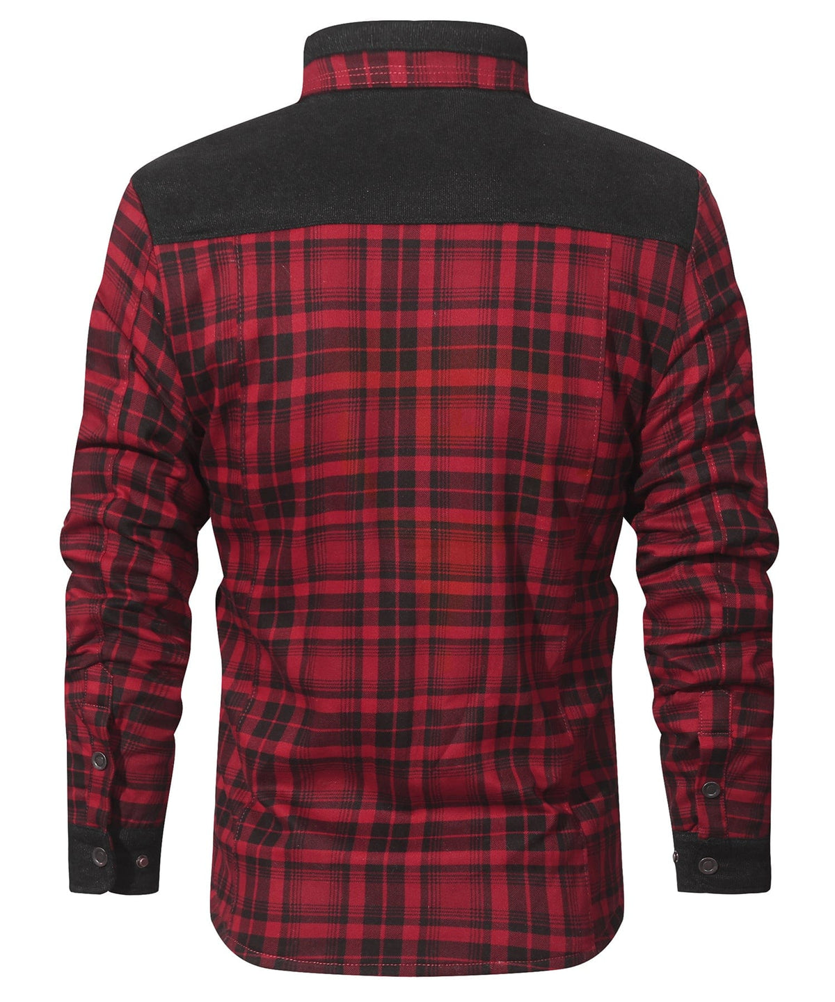 Snap Front Faux Fur Lined Flannel Jacket for Men | Winter Outerwear
