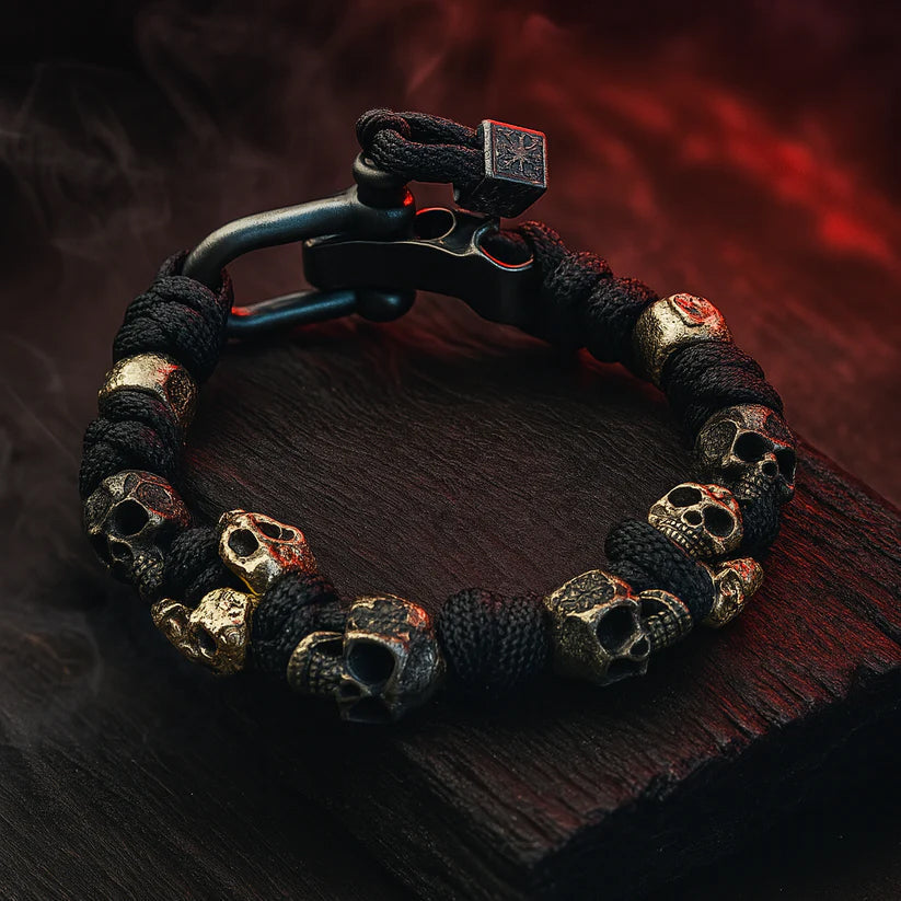 Roberto Russo Adjustable Paracord Skull Bracelet