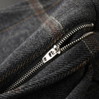 Slim Fit Plaid Stretch Business Trousers for Men | Office Wear