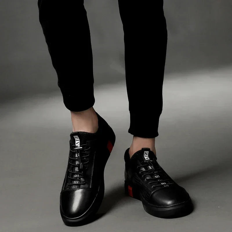 Perforated Leather Low Top Sneakers for Men | Summer Wear