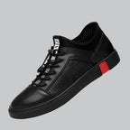 Perforated Leather Low Top Sneakers for Men | Summer Wear