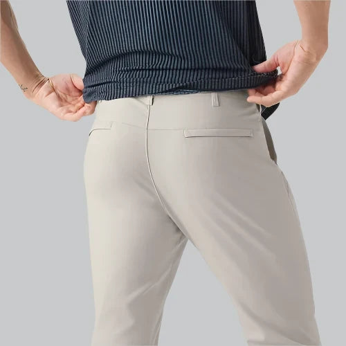 Dirt Repellent Slim Fit Stretch Trousers for Men | Office and Outdoor Wear