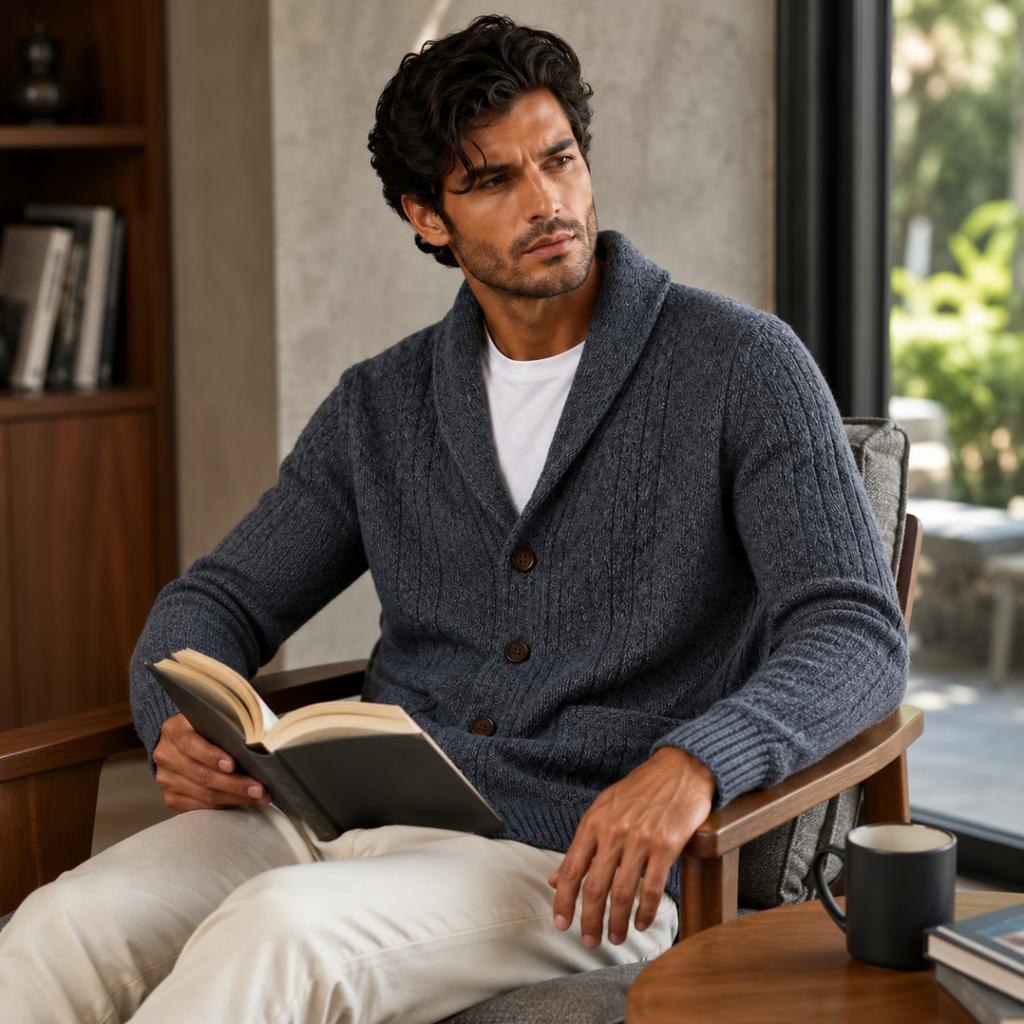 100% Cashmere Cardigan for Men