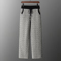 Merino Wool Jacquard Knit Trousers for Men | Autumn and Winter Wear