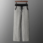 Merino Wool Jacquard Knit Trousers for Men | Autumn and Winter Wear