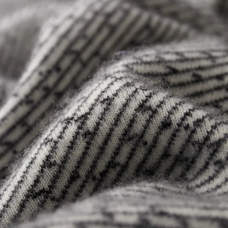 Merino Wool Jacquard Knit Trousers for Men | Autumn and Winter Wear