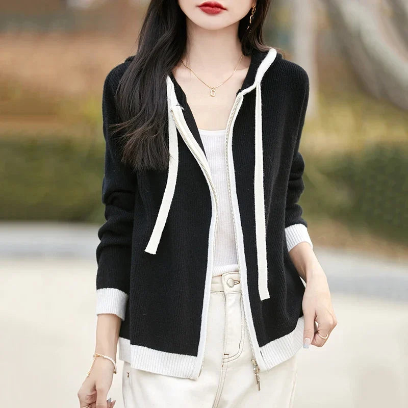 Relaxed Fit Merino Wool Hooded Zip Cardigan for Men | Everyday Layering
