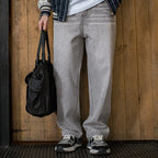 Vintage Washed Heavyweight Straight Leg Jeans for Men | Casual Wear