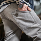 Vintage Washed Heavyweight Straight Leg Jeans for Men | Casual Wear
