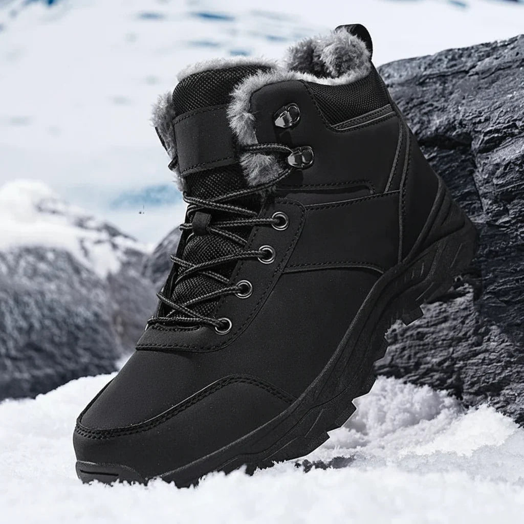 Fleece Lined High Top Winter Hiking Boots for Men | Snow and Trail Use