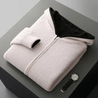 Merino Wool Zip Up Hooded Cardigan for Men | Smart Casual Winter Wear