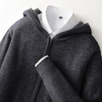 Merino Wool Zip Up Hooded Cardigan for Men | Smart Casual Winter Wear